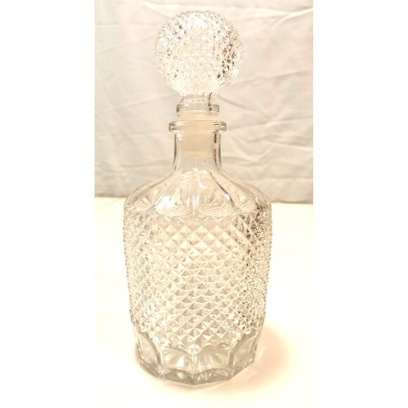 Diamond Pattern Crystal Decanter Austria 1960s Vintage - Picture 6 of 10